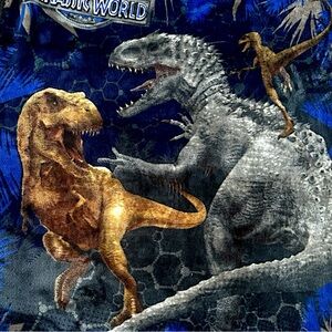Vintage Jurassic World Dinosaur Blanket Jurassic Park Blanket 38x46 Soft Fleece